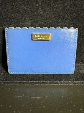 Kate Spade Graham Maple Court Card Case Hyacinth blue leather